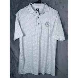 FJ Footjoy Club de Golf Alcanada Spain Men's Allover Print Polo Size Large